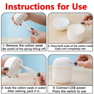 USB Humidifier Air Freshener – Quiet Mist Diffuser with LED Lights | Portable Room Moisturizer