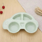 Pack of 2 Car Shape Kids Plate – Multi-Section Cartoon Food Serving Tray for Children