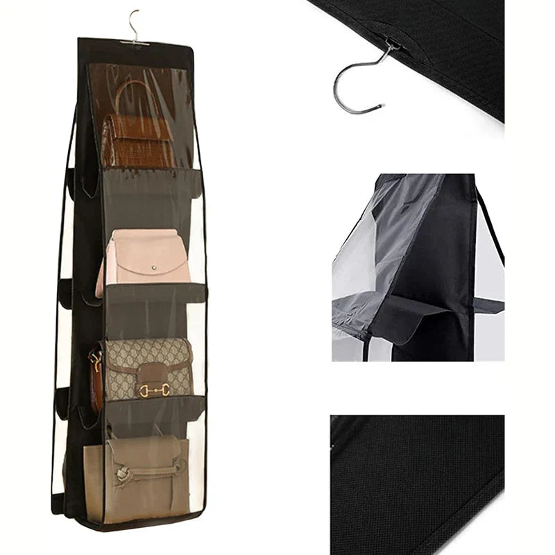 Buy 1 Get 1 Free Hanging Purse Organizer – Wardrobe Handbag Storage with Multiple Pockets