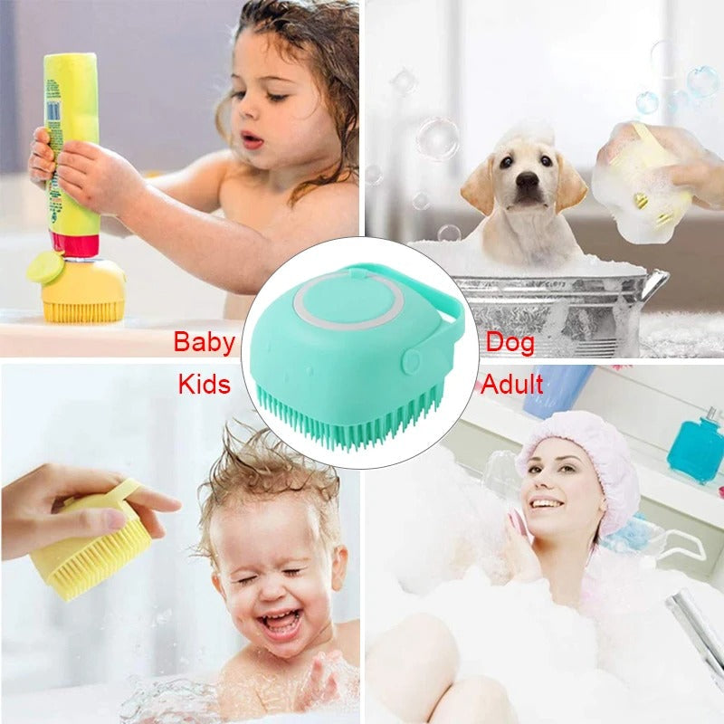 Silicone Bath Brush with Soap Dispenser – 2 in 1 Body Scrubber & Skin Massager