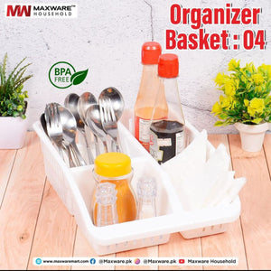 Organizer Basket #4 – Multi-Purpose Plastic Storage Basket | Kitchen, Fridge & Home Organizer