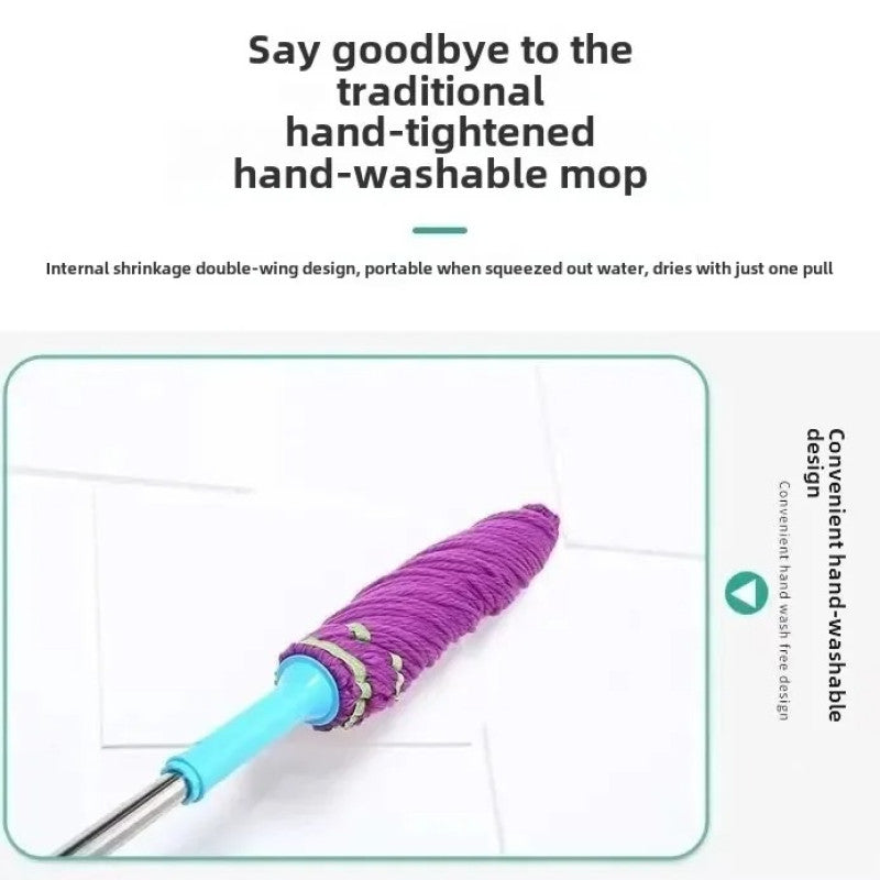 Twist Mop Wring-Out – Hand Press Floor Cleaning Mop with Super Absorbent Head