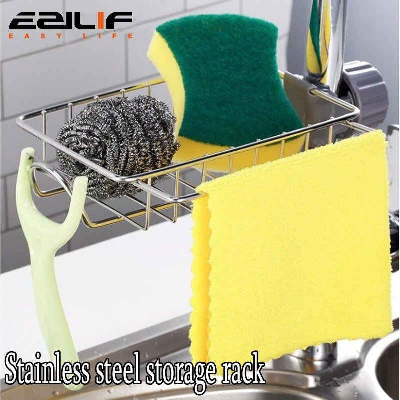 Kitchen Sink Rack Organizer – Faucet Sponge Holder & Storage Caddy