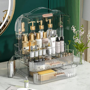 Transparent Cosmetic & Makeup Organizer – Multi Layer Storage Box with Drawers
