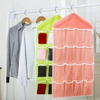Pack of (2) 16 Pocket Hanging Organizer – Wardrobe Storage for Socks, Underwear & Accessories