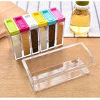 Seasoning Set 6pcs – Spice Storage Box with Flip Lid | Kitchen Masala Organizer