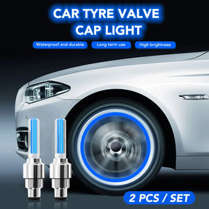 Pack of 4 Car Wheel LED Valve Lights – Blue Motion Sensor Tire Lights (Universal Fit)