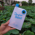 Notebook Water Bottle – Slim Flat Book Shape Bottle (Portable & Leakproof)