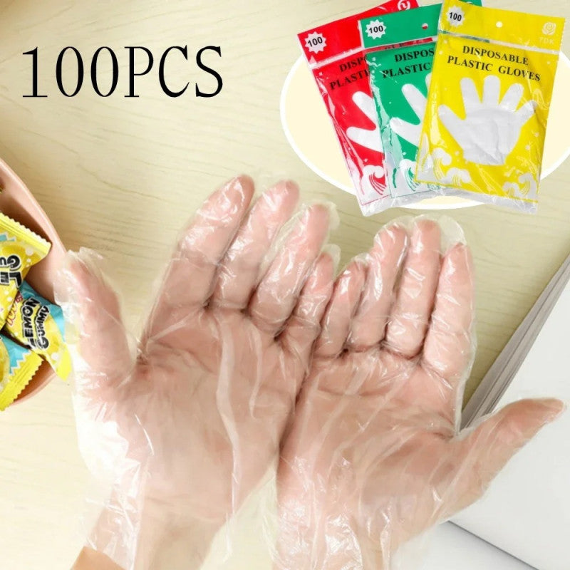 Pack of 2 Disposable Plastic Gloves (100 Pcs) – Hygienic Food Handling & Cleaning Gloves