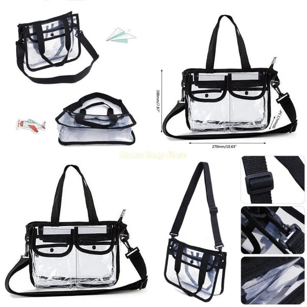 Transparent Cosmetic Bag – Waterproof Makeup Organizer with Shoulder Strap