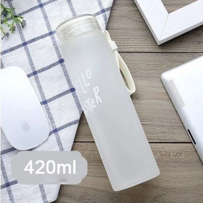 Hello Master Glass Bottle – Gradient Frosted Water Bottle with Strap