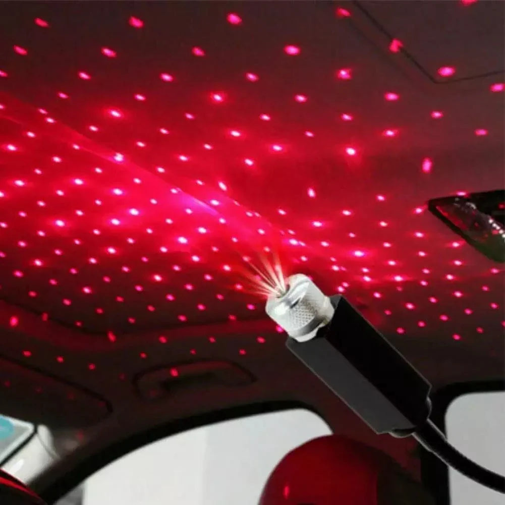 Car USB LED Star Light Projector – Interior Ambient Galaxy Light for Car