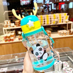 Kids Horn Water Bottle – Cute Cartoon Straw Bottle with Strap (Leakproof & BPA Free)