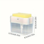 2-in-1 Soap Pump Dispenser with Sponge Holder – Press Type Liquid Soap Box