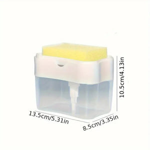 2-in-1 Soap Pump Dispenser with Sponge Holder – Press Type Liquid Soap Box