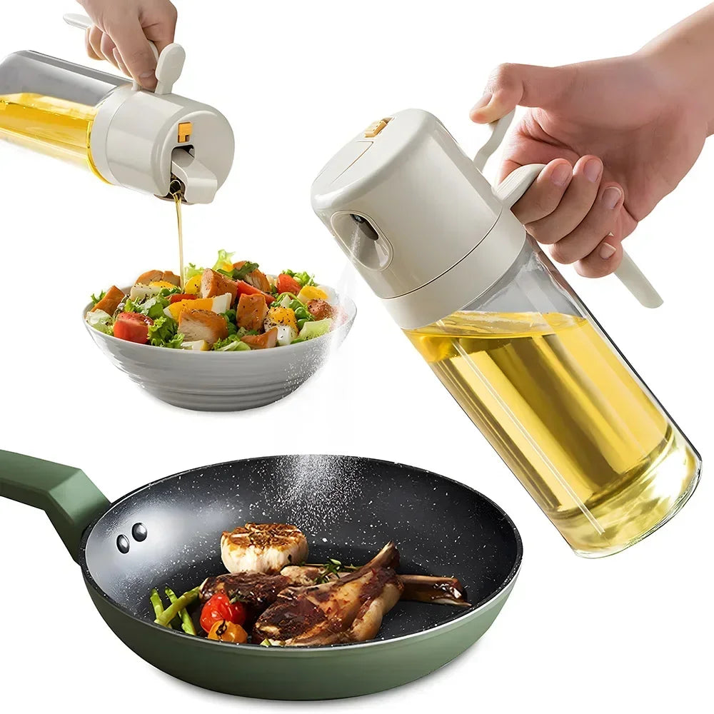 2-in-1 Oil Dispenser Bottle – Spray & Pour Kitchen Oil Sprayer