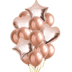 14 Pcs Confetti Decorative Party Balloons Set (Star - Heart)