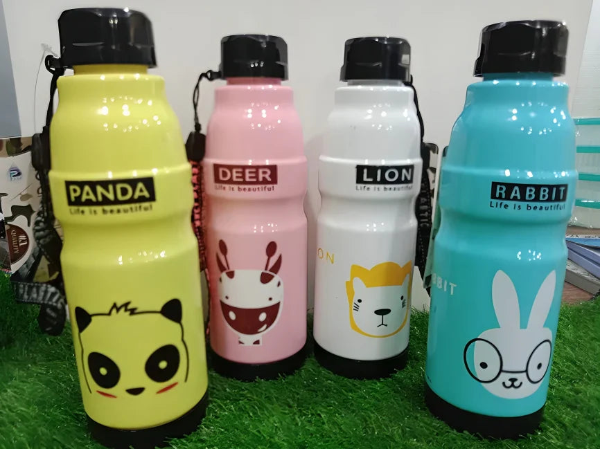 Pack of 2 Panda Kids School Water Bottle – 450ML Cartoon Bottle