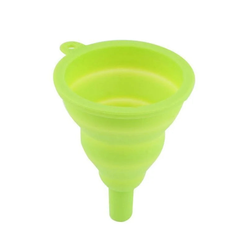 Pack of 3 Silicone Funnel (Collapsible) – Foldable Kitchen Funnel | Oil, Liquid & Bottle Filling Tool (Space Saving Design)