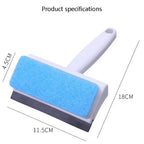 Pack of 2 Foam Glass Wiper with Handle – Window Cleaning Squeegee & Scrubber (2 in 1)