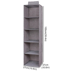5 Layer Hanging Almari Organizer – Foldable Closet Storage Bag