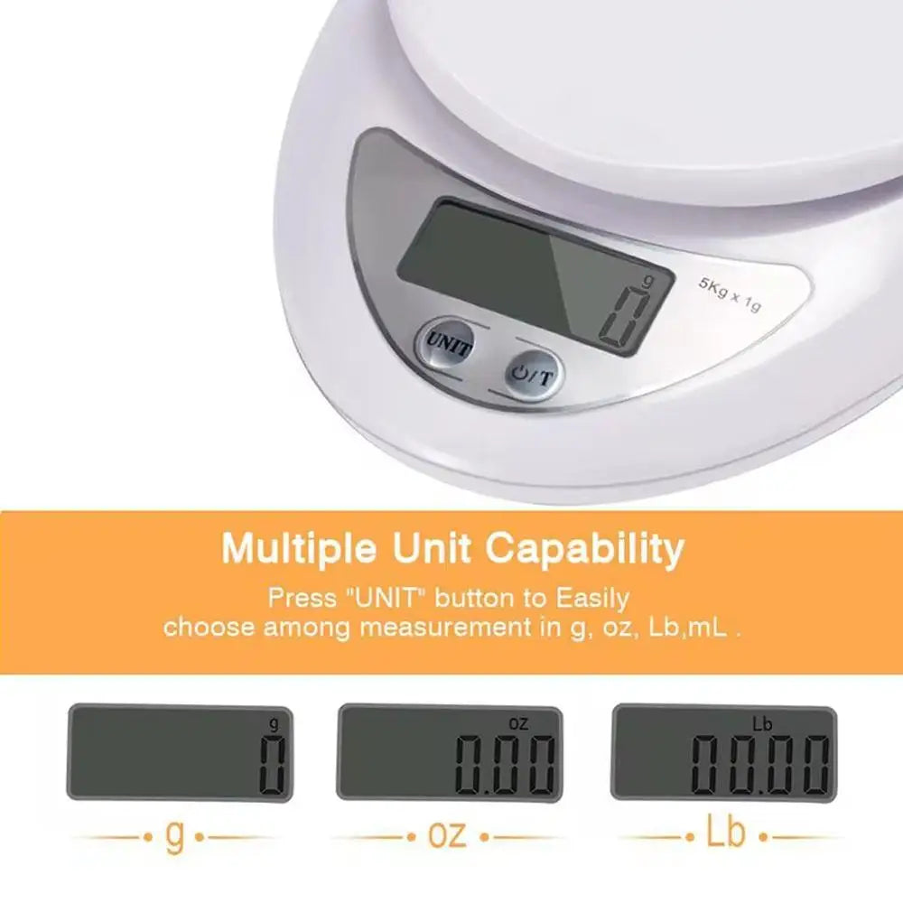 Digital Kitchen Weight Scale with Bowl – Accurate Food & Baking Scale