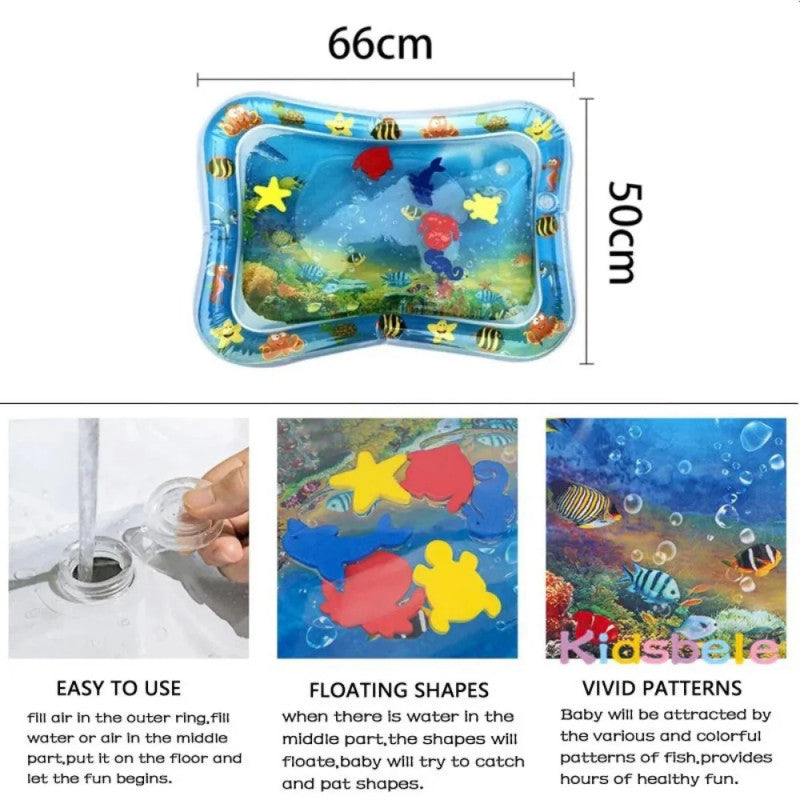 Baby Water Play Mat | Inflatable Tummy Time Activity Mat for Kids