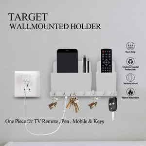Wall Mounted Holder – Multi-Purpose Remote, Mobile & Key Organizer