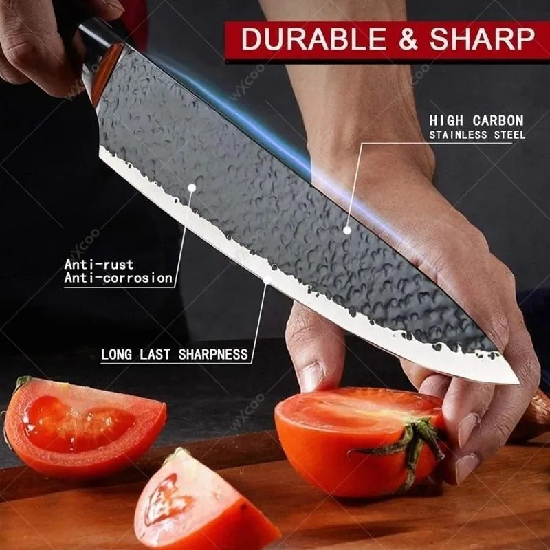 6 Pcs Stainless Steel Knife Set – Premium Kitchen Knives with Peeler & Scissors