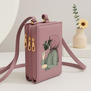 3 Zipper Luxury Cross Body Purse Wallet