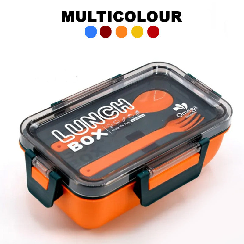 Kendy Lunch Box – Leakproof Lunch Box with Spoon & Fork | Crystal Clear Lid