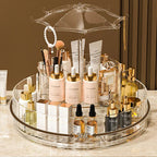 Umbrella Makeup Organizer 360° Rotating – Transparent Cosmetic Storage Stand