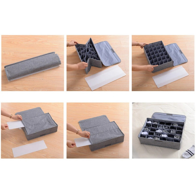 Socks Organizer Box – Drawer Storage with Multiple Compartments