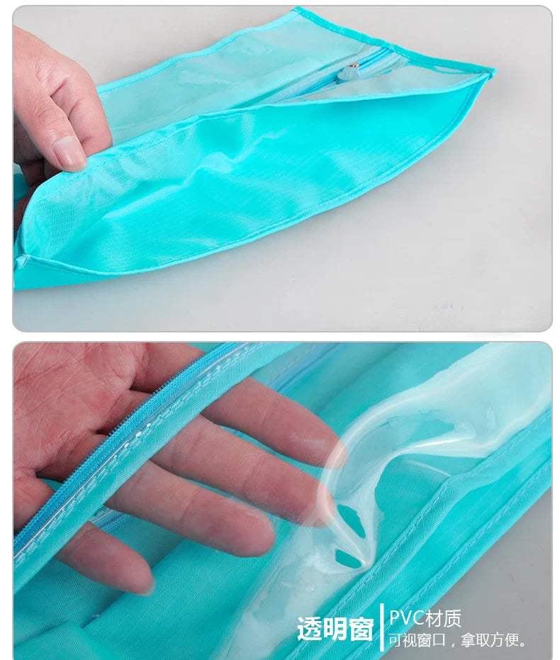 Pack of 3 Double Shoe Storage Bag – Travel & Wardrobe Organizer with Transparent Cover
