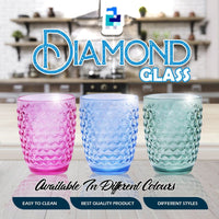 Diamond Plastic Glass Set (Pack of 2) – Stylish & Durable Drinking Glasses