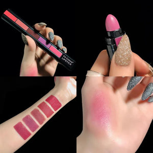 5 in 1 Lipstick Palette – Multi Shade Matte Lipstick Stick | Long Lasting Travel Friendly Lip Colors