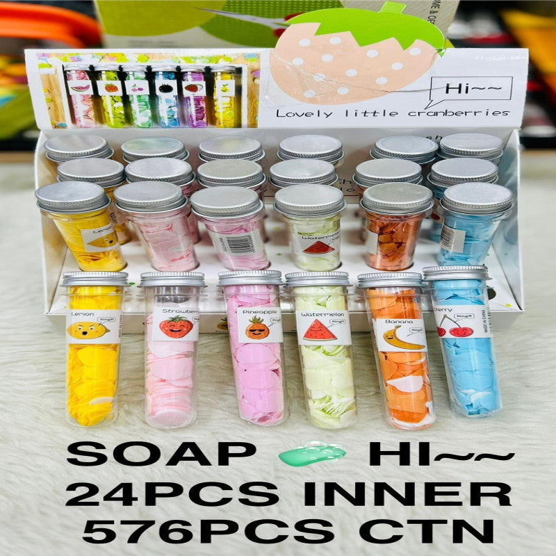 Pack of 3 Flower Paper Soap Tube – Portable Travel Hand Wash Sheets 🌸✨