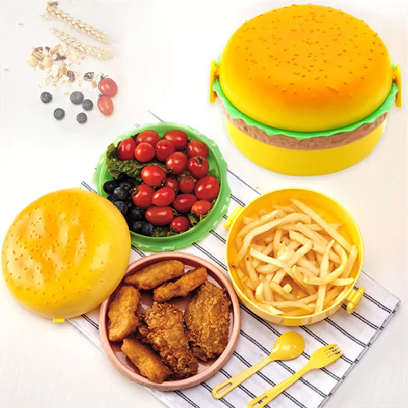 Burger Shape Lunch Box – Cute Kids Lunch Box Leakproof Food Container
