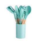 12 Pcs Silicone Kitchen Utensil Set with Holder – Heat Resistant Cooking Spoon Set