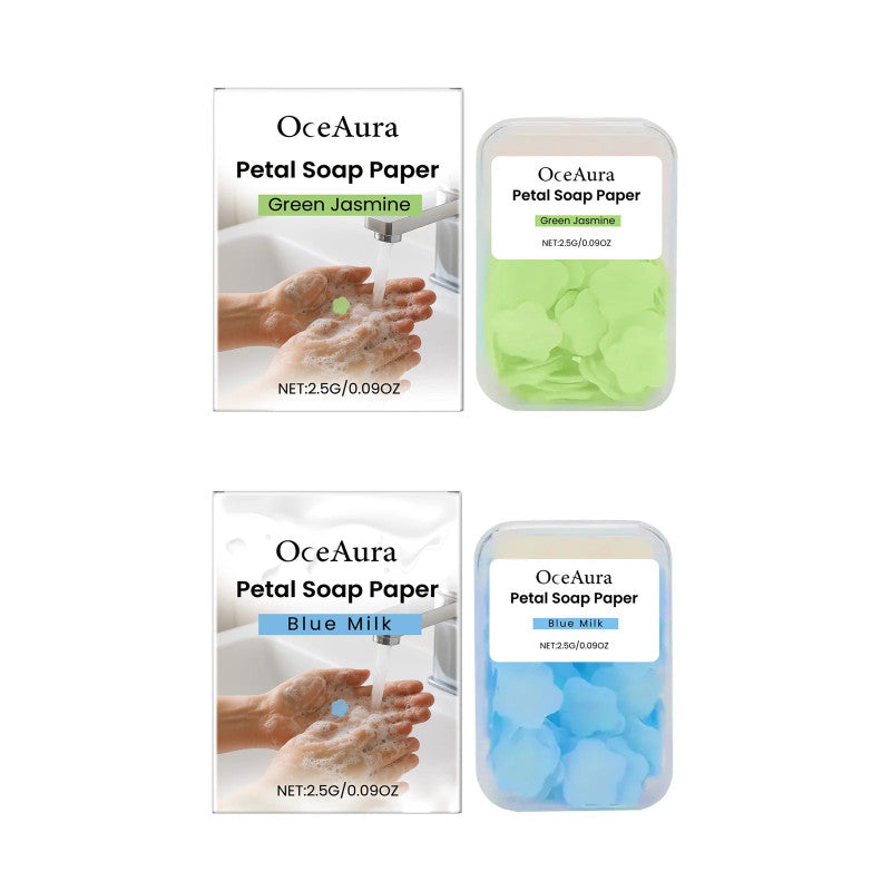 Pack of 3 Flower Paper Soap Sheets – Portable Travel Hand Wash Soap (Box Pack) 🌸