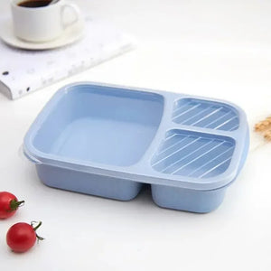 Pack of 2 Student Lunch Box (Small) – Compact 3 Compartment Lunch Box for Kids