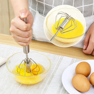 Manual Egg Beater – Stainless Steel Hand Whisk | Semi Automatic Push Whisk for Eggs, Cream & Batter