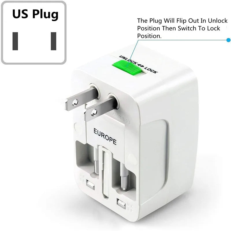 Universal Travel Adapter with USB Charging Ports – Worldwide Plug Converter | Fast Charging Multi Plug