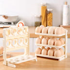 3 Layer Foldable Egg Organizer – Fridge Storage Rack for Eggs (Space Saving)