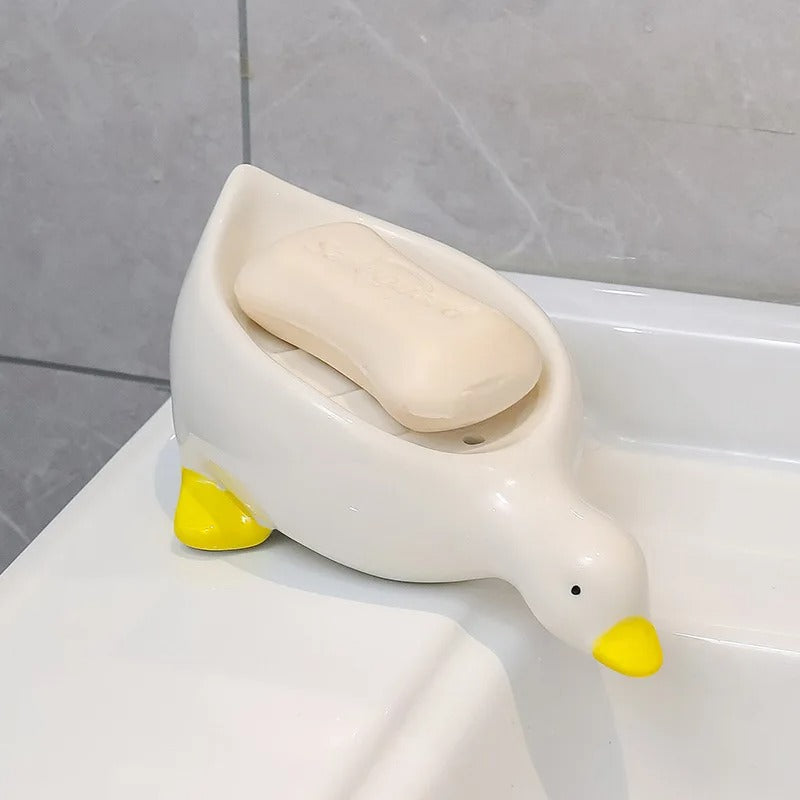 Pack of 2 Cute Duck Soap Holder – Self Draining Soap Dish for Bathroom 🦆