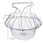 Chef Basket – Stainless Steel Folding Fry & Strainer Basket | Multi Purpose Cooking Basket