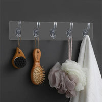 Pack of 2 Crystal Hook Patti – Transparent Wall Hook Strip | Strong Adhesive Multi Hook Hanger