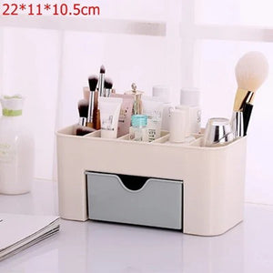 Cosmetic Organizer Box with Drawer – Makeup & Skincare Storage Holder