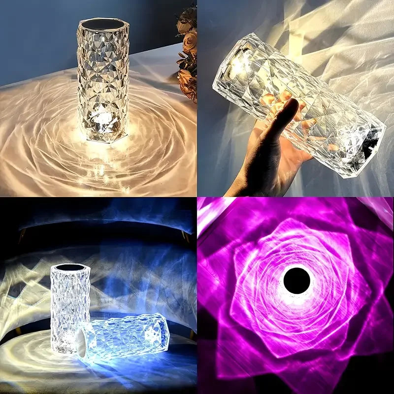 Crystal RGB Touch Lamp – Diamond LED Night Light with Remote (Multicolor Ambient Lamp)
