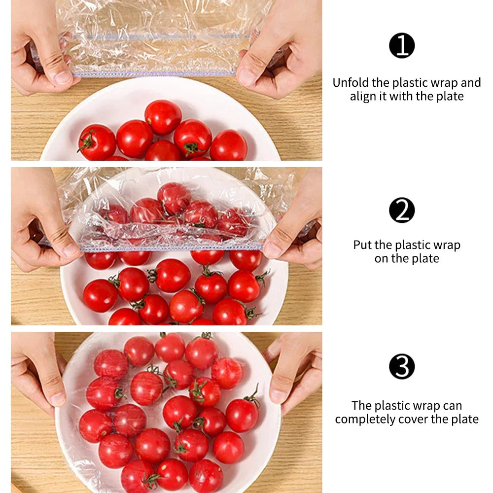 Elastic Food Covers (Disposable/Reusable) – Stretchable Bowl & Plate Covers | Kitchen Food Wrap Set